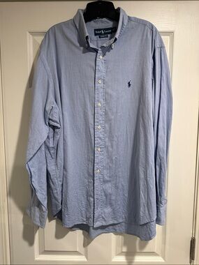 Ralph Lauren Light Blue Long-Sleeve Button-Down Shirt 17.5 neck and 34/35 arm